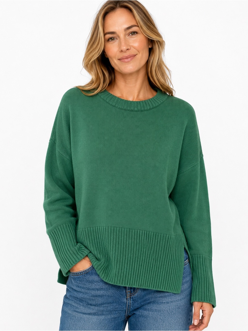GAP Green 100% Cotton Oversized Crewneck Sweater Large